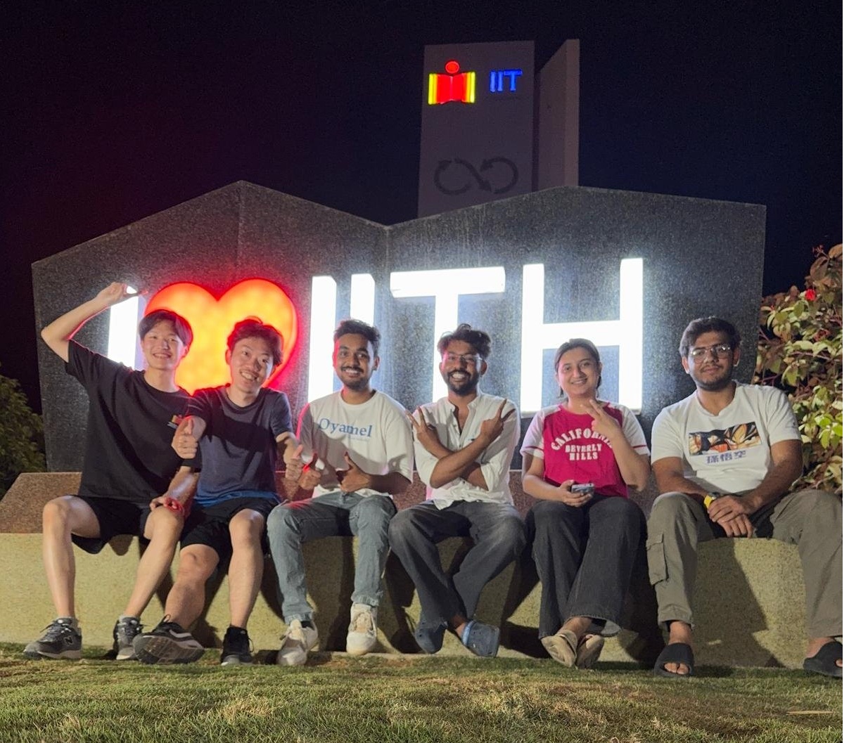 Mr. JOYA at IITH main gate with his fellow research interns.